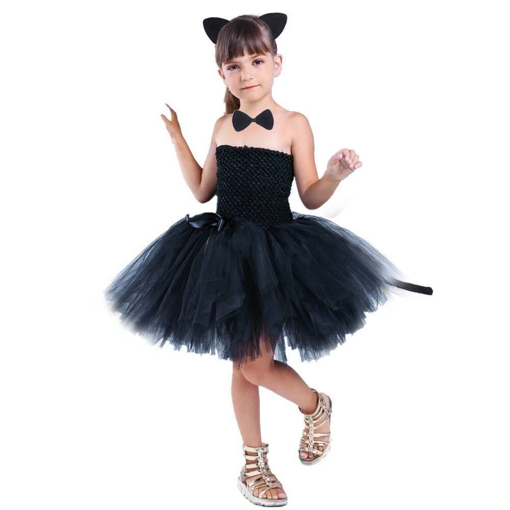 Baby Clothing Usa - Милое черное платье-пачка с кошачьим принтом